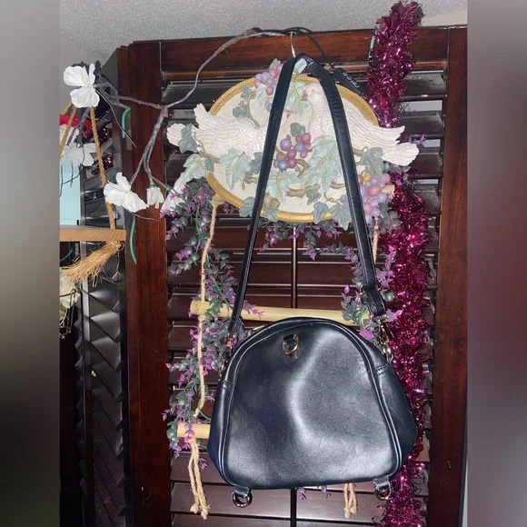 NSK Fashion Crossbody Black Handbag With Gold Buckle Front Pocket Zipper Closure - Picture 7 of 11